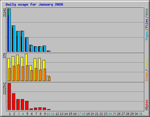 Daily usage for January 2026